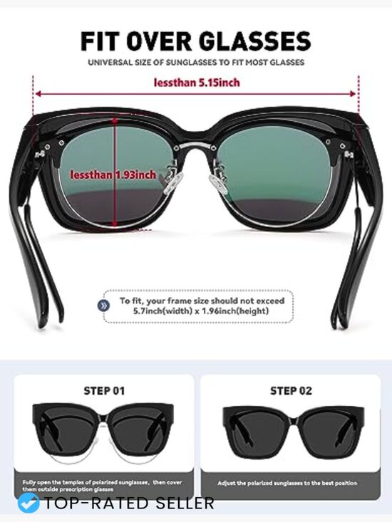 Oversized Fit Over Glasses Sunglasses Polarized Driving UV Protection Large main image 5